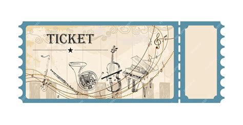 Premium Vector | Vector musical concert ticket template