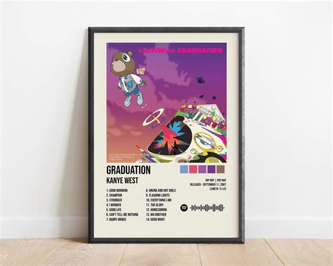 Póster de Kanye West / Graduación / Lista de reproducción de - Etsy España