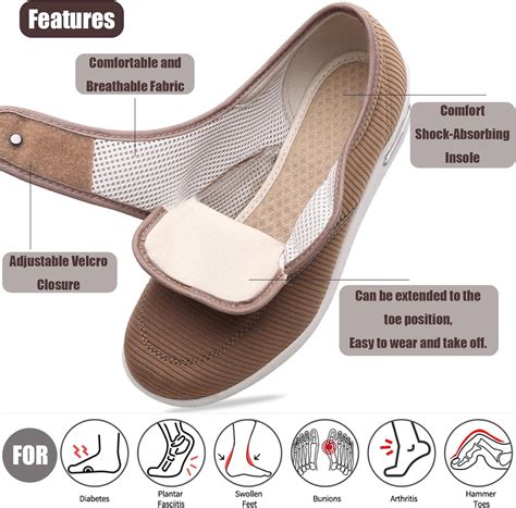 Orthoshoes Diabetic Women's Extra Wide Edema Shoes - Brown, Size W6.5/M5.5