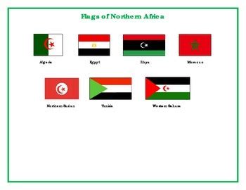 Flags of Northern Africa Matching by The Tinkering Shop | TpT