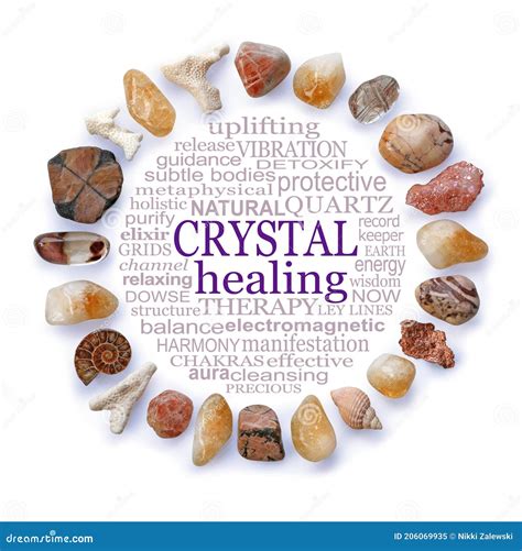 Beautiful Earth Crystals Circular Crystal Healing Word Cloud Stock Image - Image of cleansing ...