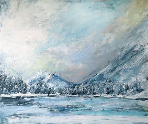 Mountains art painting, Abstract ocean painting, Katie jobling