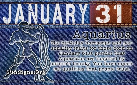 January 31 Zodiac Horoscope Birthday Personality - SunSigns.Org