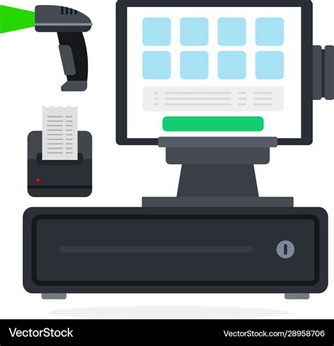 Pos system flat icon isolated Royalty Free Vector Image