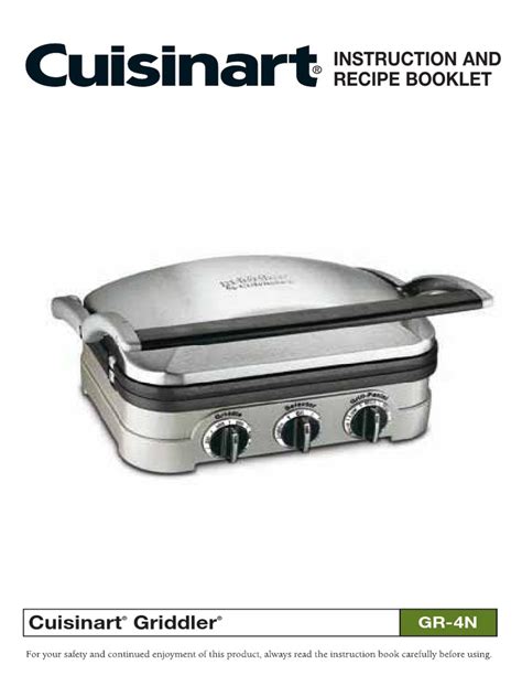 Instruction and Recipe Booklet: Cuisinart Griddler | PDF | Grilling ...