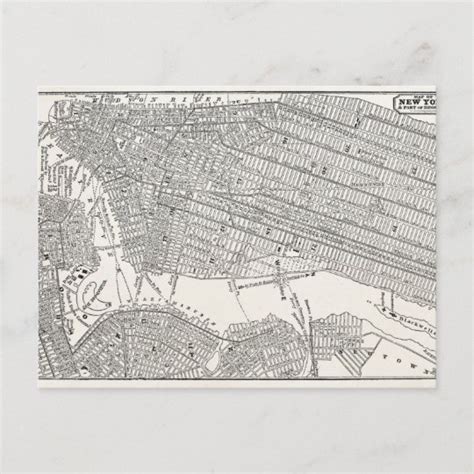 Vintage 1800s New York City Brooklyn Map NYC Maps Postcard | Zazzle.com