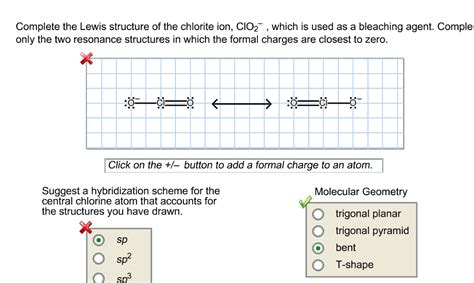 Solved Complete the Lewis structure of the chlorite ion, | Chegg.com