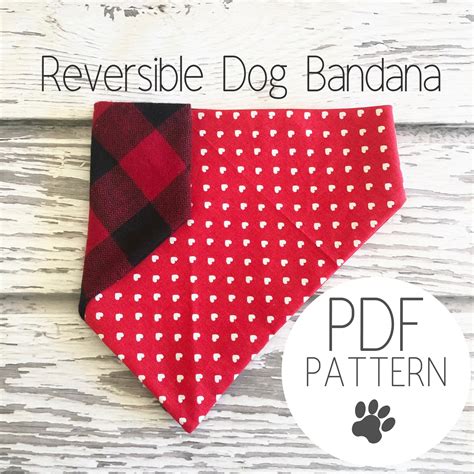 Dog bandana over the collar pattern Reversible PDF sewing | Etsy