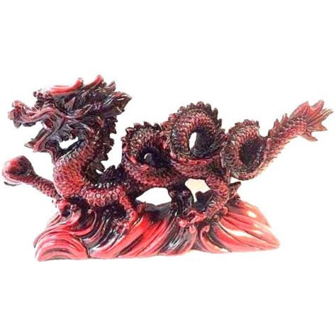 RED Feng Shui Dragon Figurine Statue for Luck & Success 6 inch LONG ...