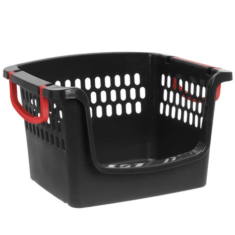 Mainstays Large Stacking Bin, Black/Red - Walmart.com - Walmart.com