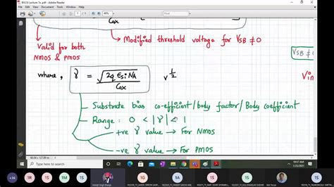 Threshold voltage expression and numerical for MOSFET with zero and non-substrate bias - YouTube