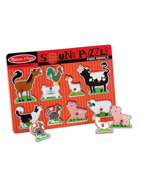 Melissa & Doug Farm Animals Sound Puzzle | Animal sounds, Farm animals, Sound puzzle