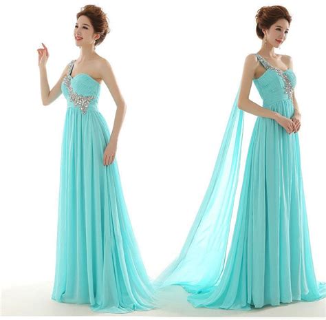 Mint Tiffany blue Rhinestone Brides Bridesmaids Long dress bridal party ...