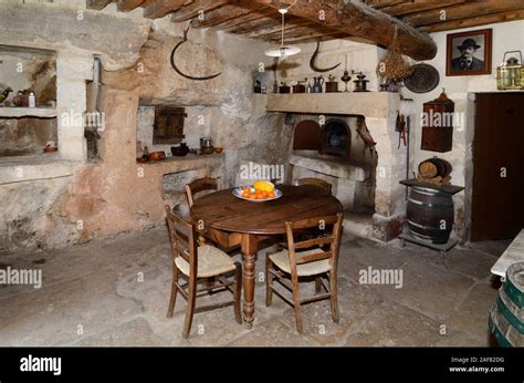 Interior of Traditional Farmhouse Kitchen in the Troglodyte Mas de la ...