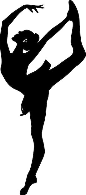 Ballerina female flexible pose Vector silhouette illustration | Premium AI-generated vector