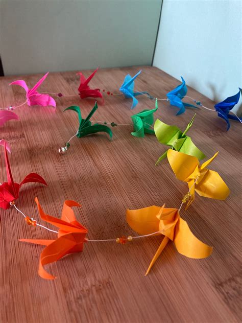 Garland 15 Paper Origami Cranes for Decoration - Etsy