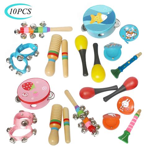 10PCS Beginner Musical Instruments Boxed Percussion Musical Toys Child Early Education Music ...