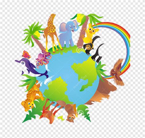 Illustration Earth Drawing Animal graphy, earth, animals, world png ...