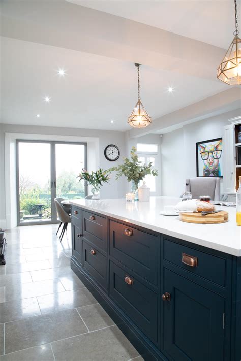 Blue painted kitchen island Sheffield - My CMS