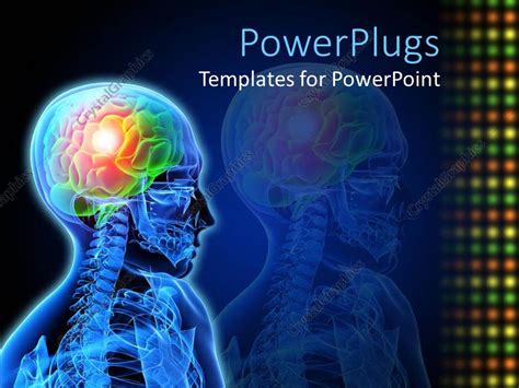 PowerPoint Template: medical design neuron brain damage x ray description of brain issue (15854)