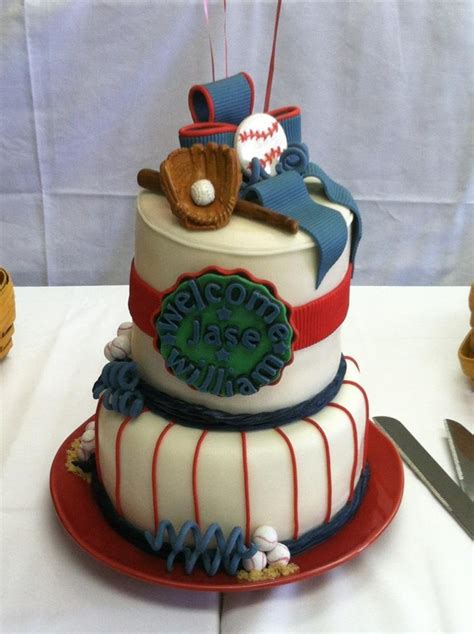 Baby Shower Baseball Cake - CakeCentral.com