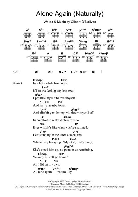 Alone Again (Naturally) by Gilbert O'Sullivan - Guitar Chords/Lyrics - Guitar Instructor