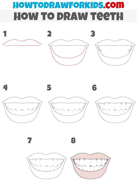 how to draw teeth step by step in 2022 | Teeth drawing, Drawings, Drawing lessons