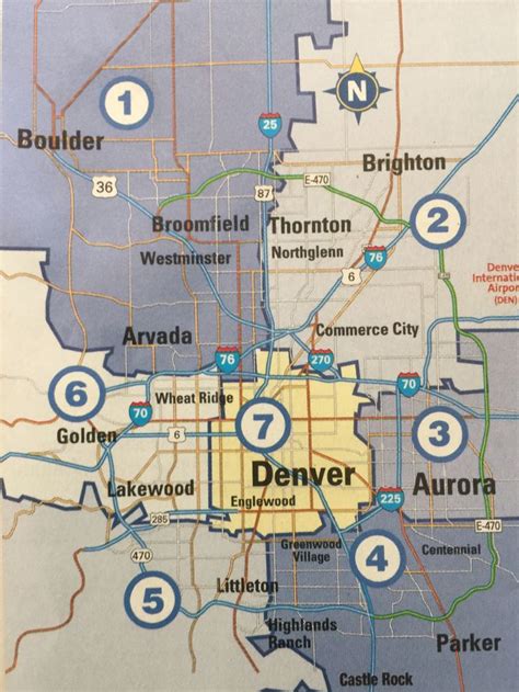 Map - Denver, Colorado and Surrounding Suburb Cities | Denver suburbs, Denver, Map