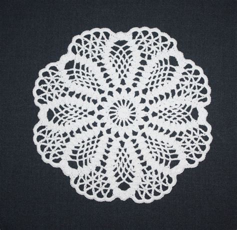 Small Crochet Doily, Pineapple Doily, Round Doily, Cotton Doily, Wedding Doily, Table Topper, 9 ...