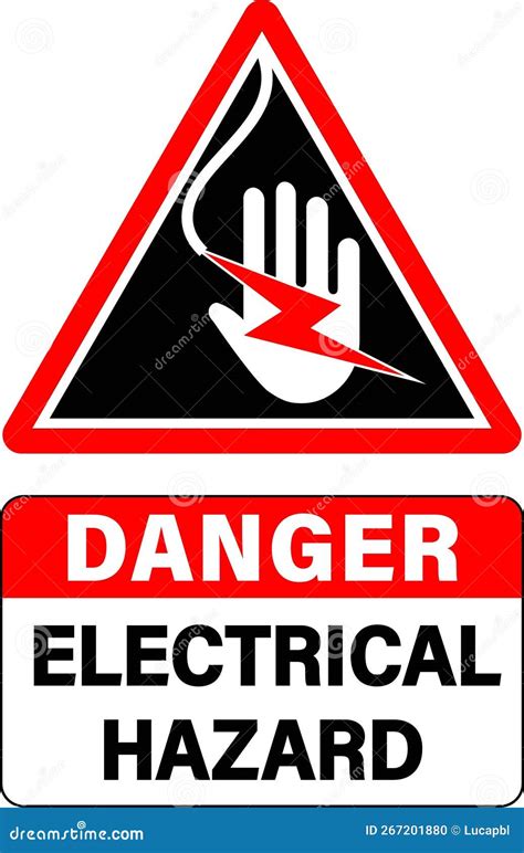 Danger, Electrical Hazard. Warning Triangle Sign. Text Below. Stock ...