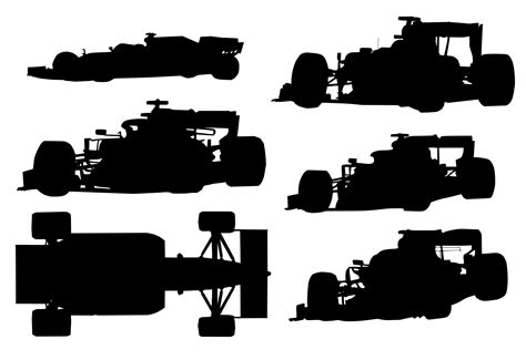 6 Formula 1 Racing Car Silhouette (PNG Transparent) | OnlyGFX.com