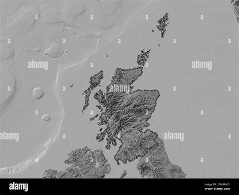 Scotland, region of United Kingdom. Bilevel elevation map with lakes and rivers Stock Photo - Alamy