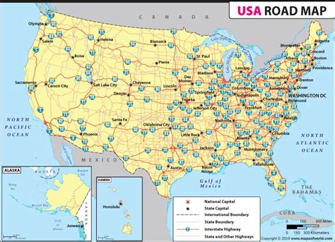 US Road Map, Road Map of USA | Interstate highway map, Usa road map, Highway map