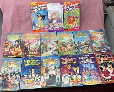 DISNEY SINGALONG SONGS VHS Complete Set Volumes 1-12 plus 3 More ...