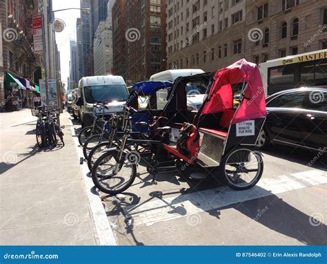 Pedicabs Parked on 6th Avenue Near Central Park, New York City, NYC, NY, USA Editorial ...