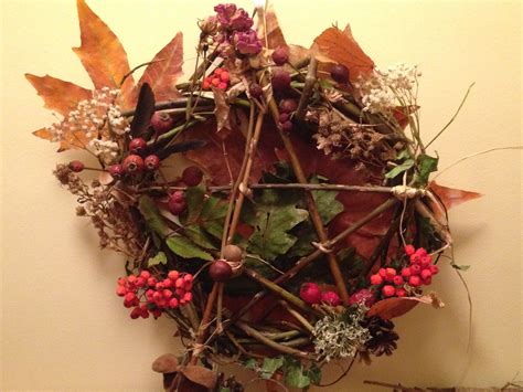 A wreath made new moon before Samhain and will be burned to bring in the pagan new year to ...