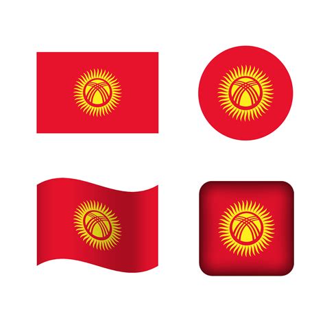 Vector Kyrgyzstan National Flag Icons Set 33525376 Vector Art at Vecteezy