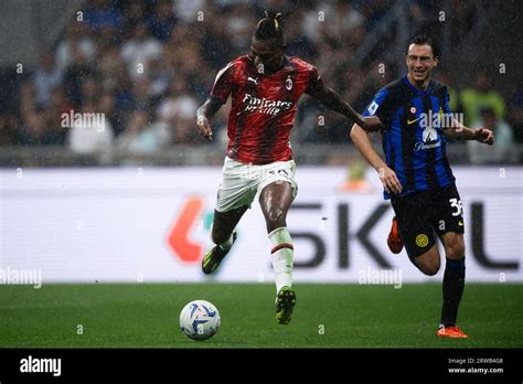 Milan, Italy. 18 September 2023. Rafael Leao of AC Milan scores a goal ...