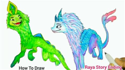 How To Draw Sisu & Dragons Raya and the last Dragon movie 🐉 Happy Ending | Cartooning cute ...