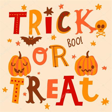 Trick or treat halloween card — Stock Vector © smilewithjul #75028855