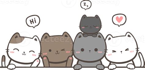 kawaii cute cat couple cartoon Pin by pinner on couple wallpaper cute cat illustration, chibi cat