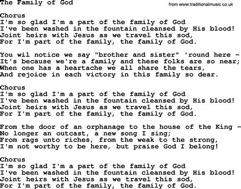 Baptist Hymnal, Christian Song: The Family Of God- lyrics with PDF for ...