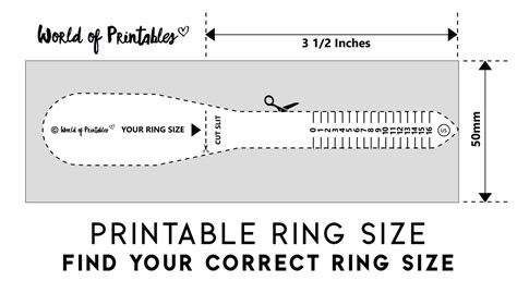 the printable ring size and how to use it