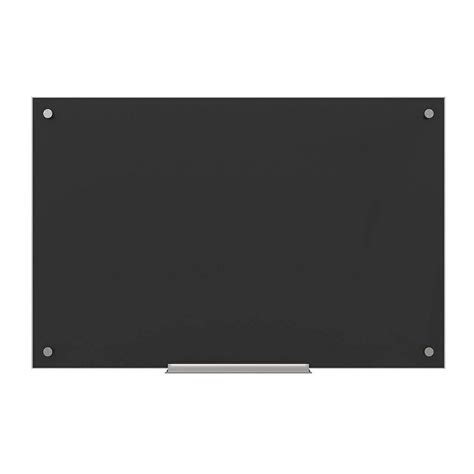 U Brands Frameless Glass Dry Erase Board 35 in. x 23 in. Black Surface ...