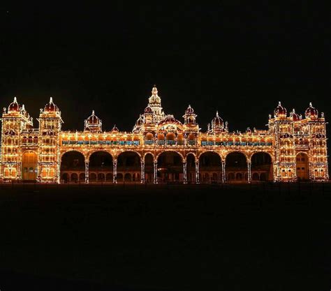 'The gorgeous Mysore Palace all lit up at night! The palace is definitely a sight to see if you ...