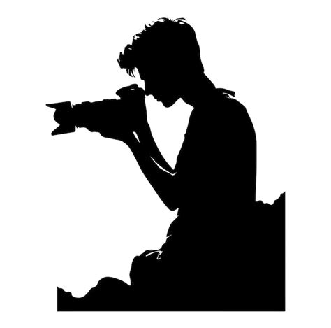 Premium Vector | Photographer man camera silhouette vector