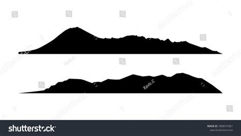 Mountain Silhouette Black Hill Set Stock Vector (Royalty Free ...