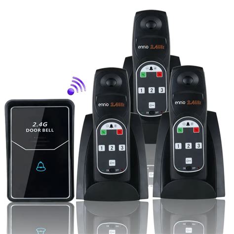 2.4G Digital Wireless Intercom System Wireless Digital Voice Intercom Doorbell With 3 indoor ...