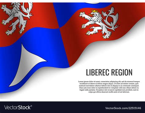 Waving flag of region czech republic Royalty Free Vector