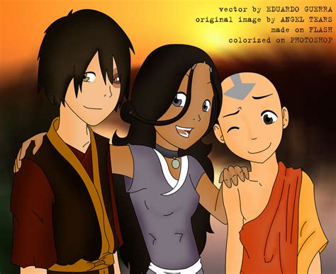 Katara Aang and Zuko by egba94 on DeviantArt